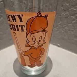 Looney Tunes Bugs Bunny Elmer Fudd Screwy Wabbit Drinking Glass